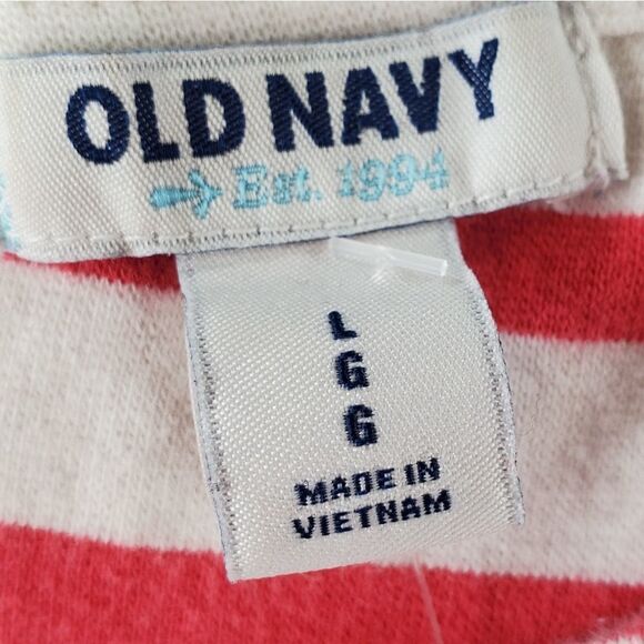 🔺️Old Navy Pink & White Striped Peplum Sleeveless Top Large - Picture 7 of 10